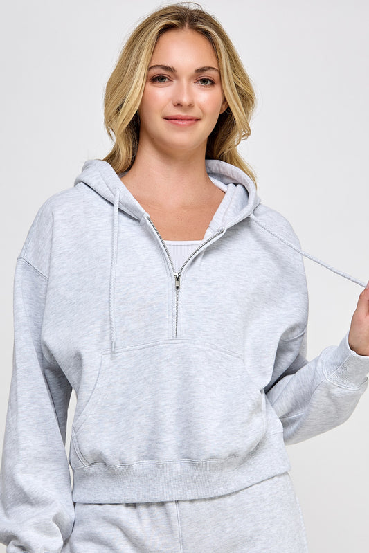 Grey Half Zip Hoodie