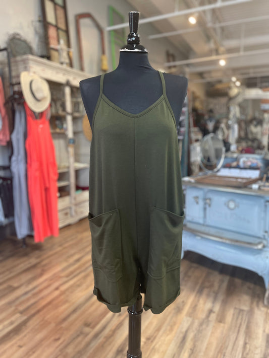 Olive Terry Romper