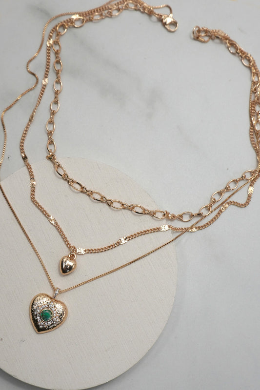 Josslyn Gemstone Heart Necklace