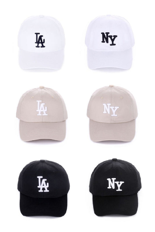 LA and NY hats