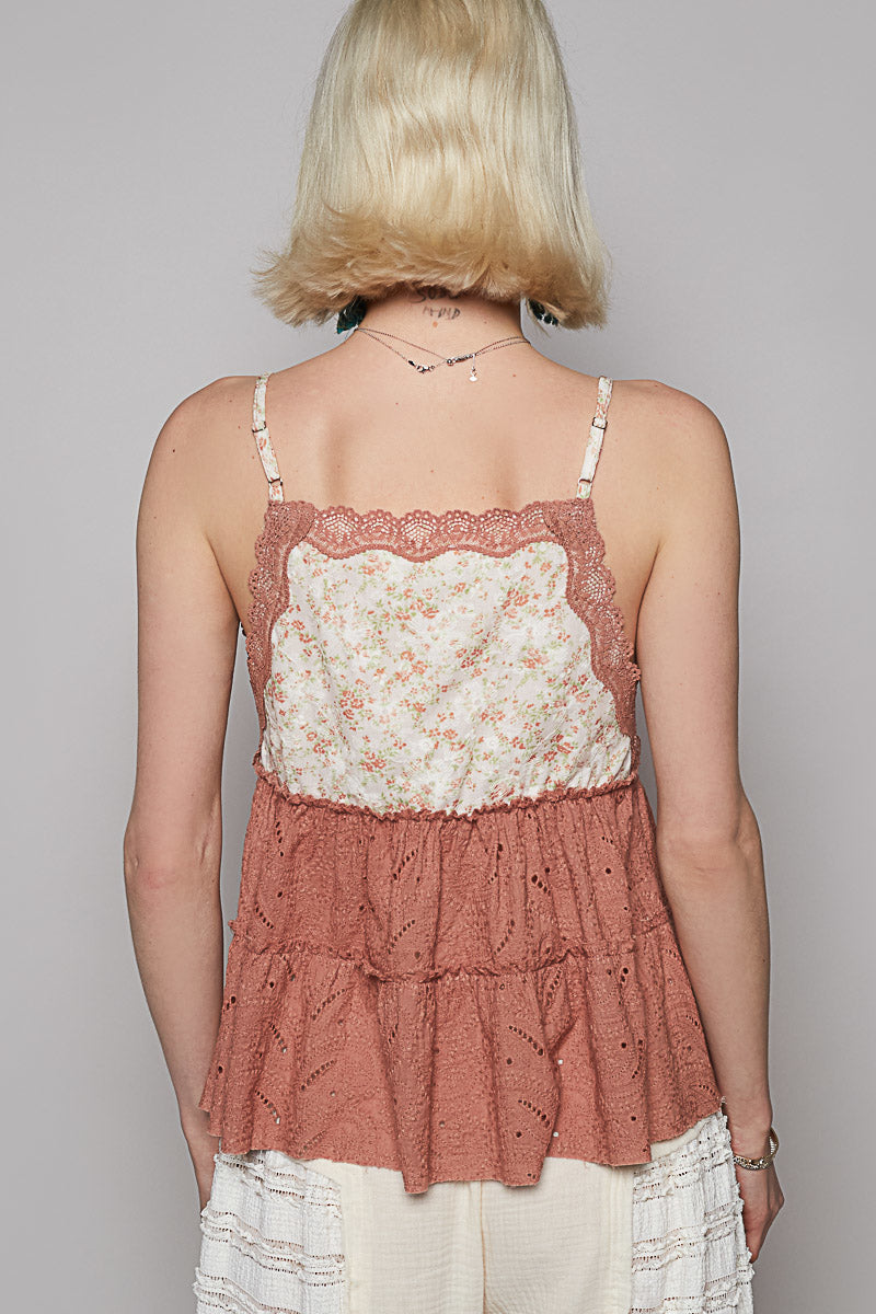 Rusty Floral V Cut Tank