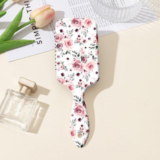 Large White Floral Detangle Hair Brush