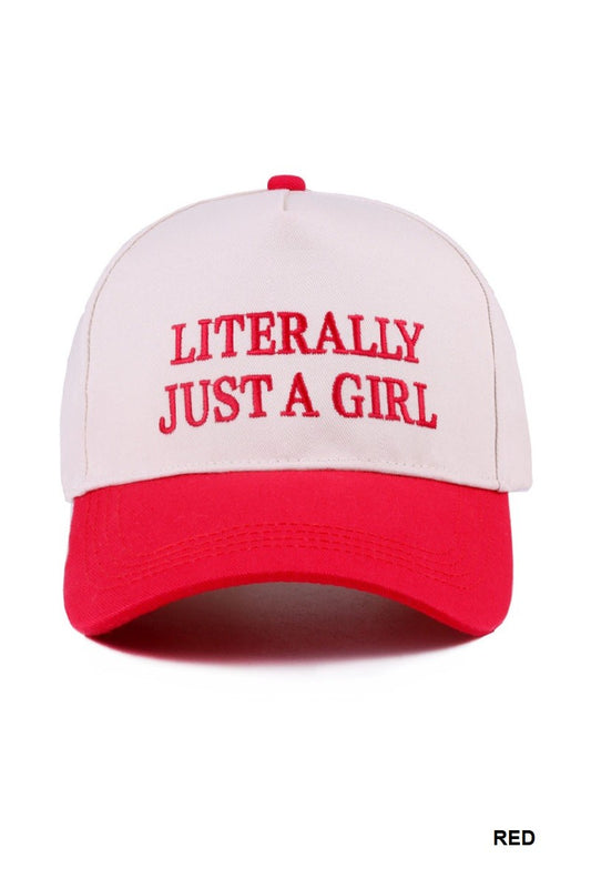 Red Just A Girl Cap