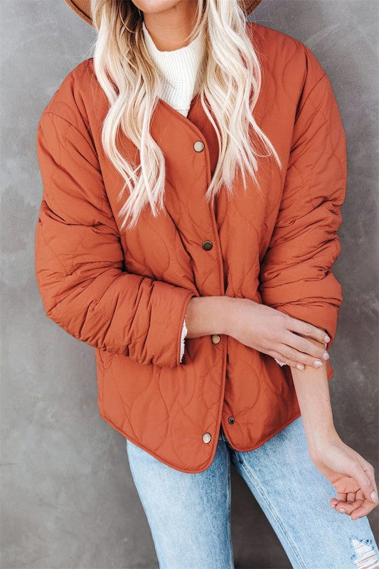 Rust Buttoned Double-Sided Coat