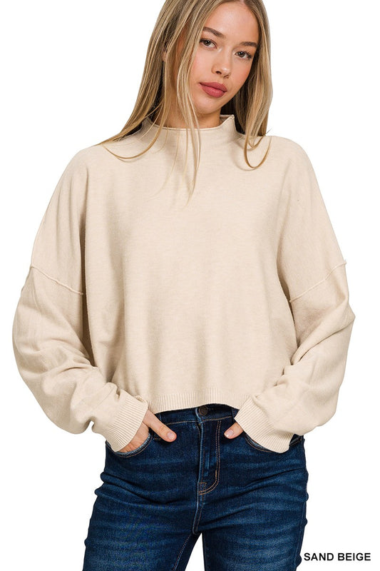 Sand Beige Drop Shoulder Top