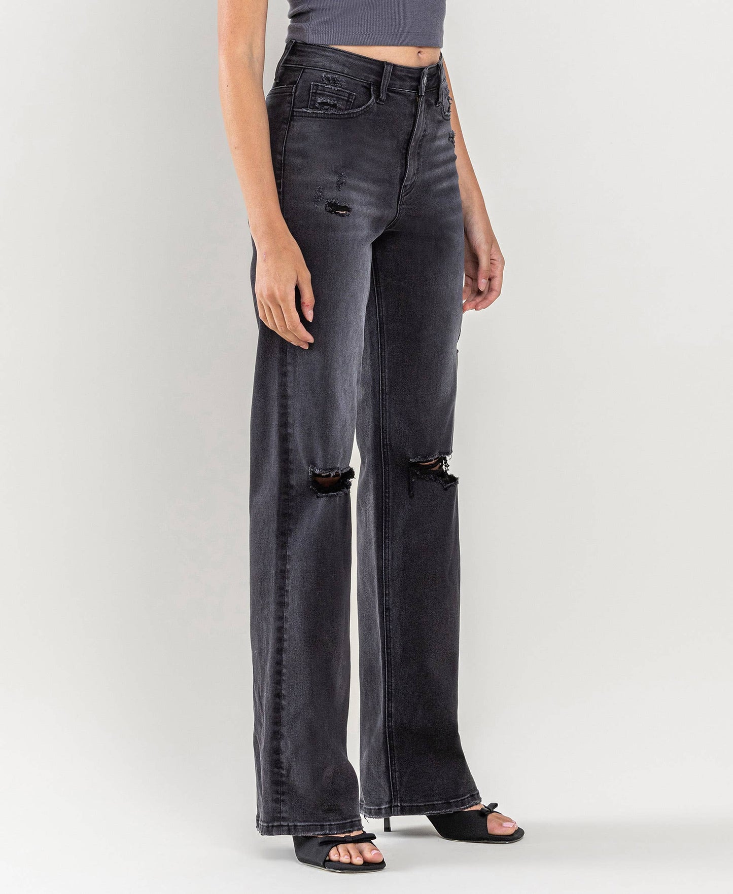 90'S Vintage Super High Rise Flare Jeas