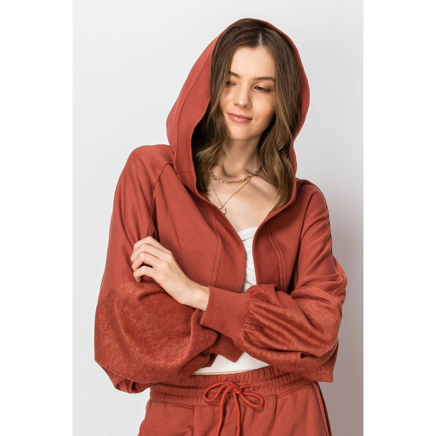 French Terry Hooded Bolero
