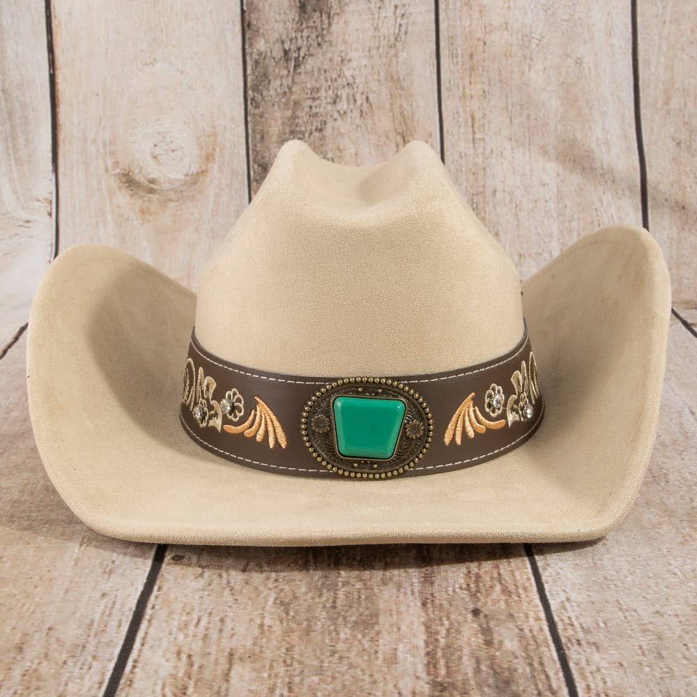 Embroidered Strap With Stone Western Cowboy Hat: KA