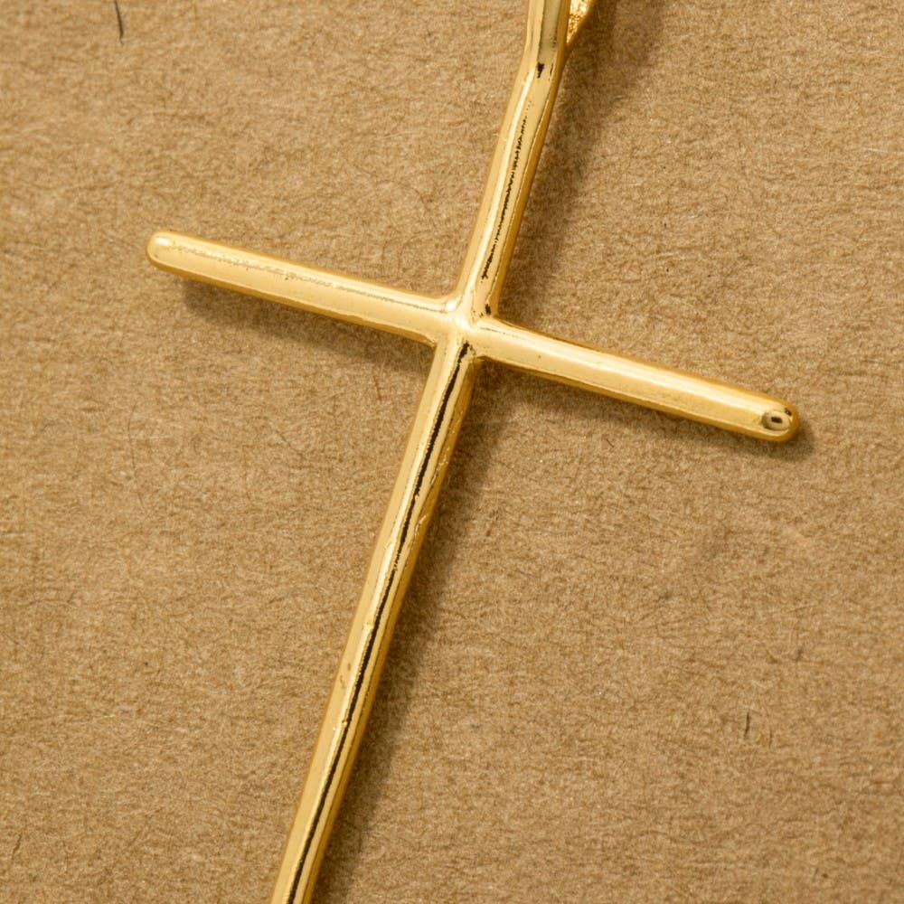 Metallic Cross Necklace