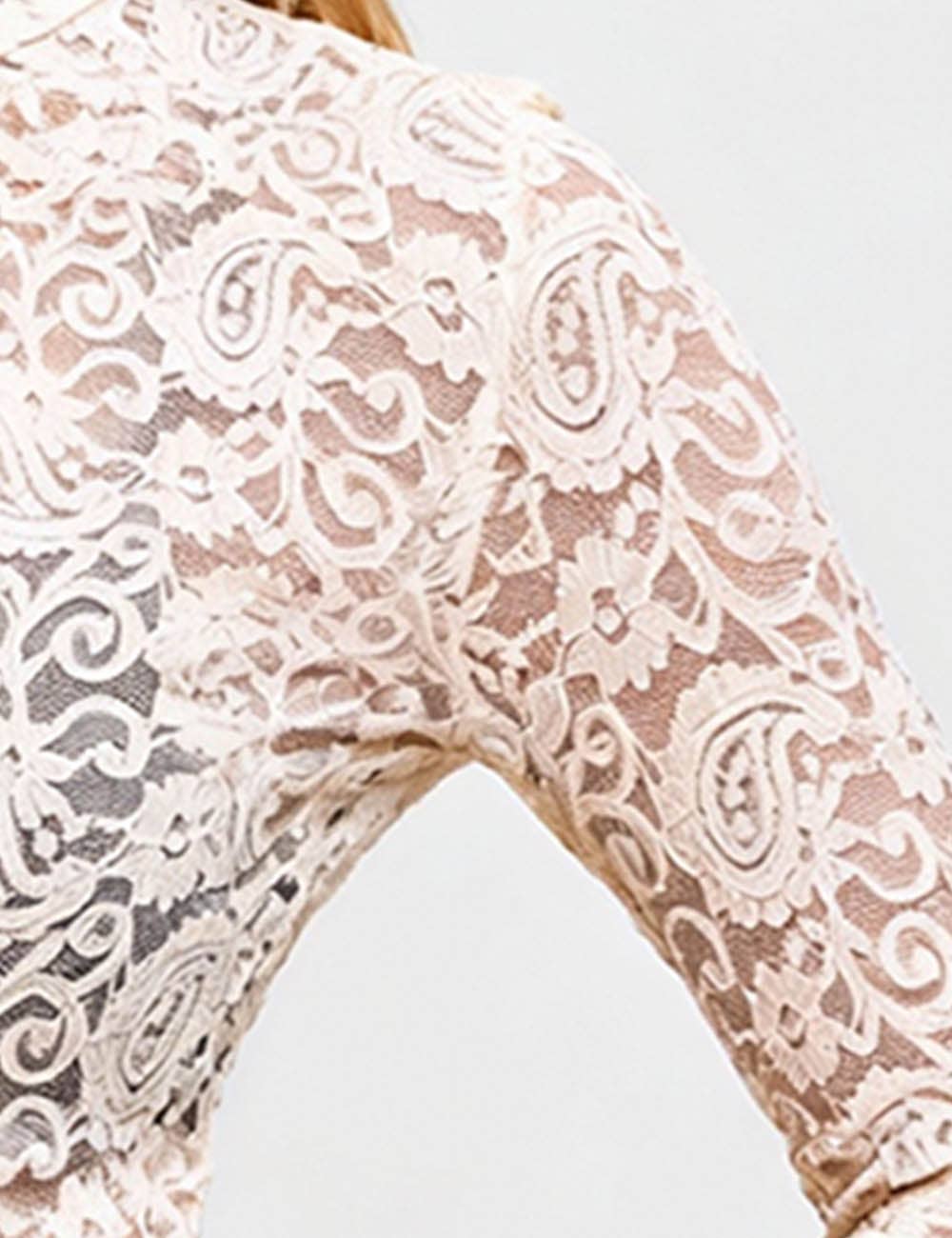 Ladies See Sheer Lace Blouse Layering Top