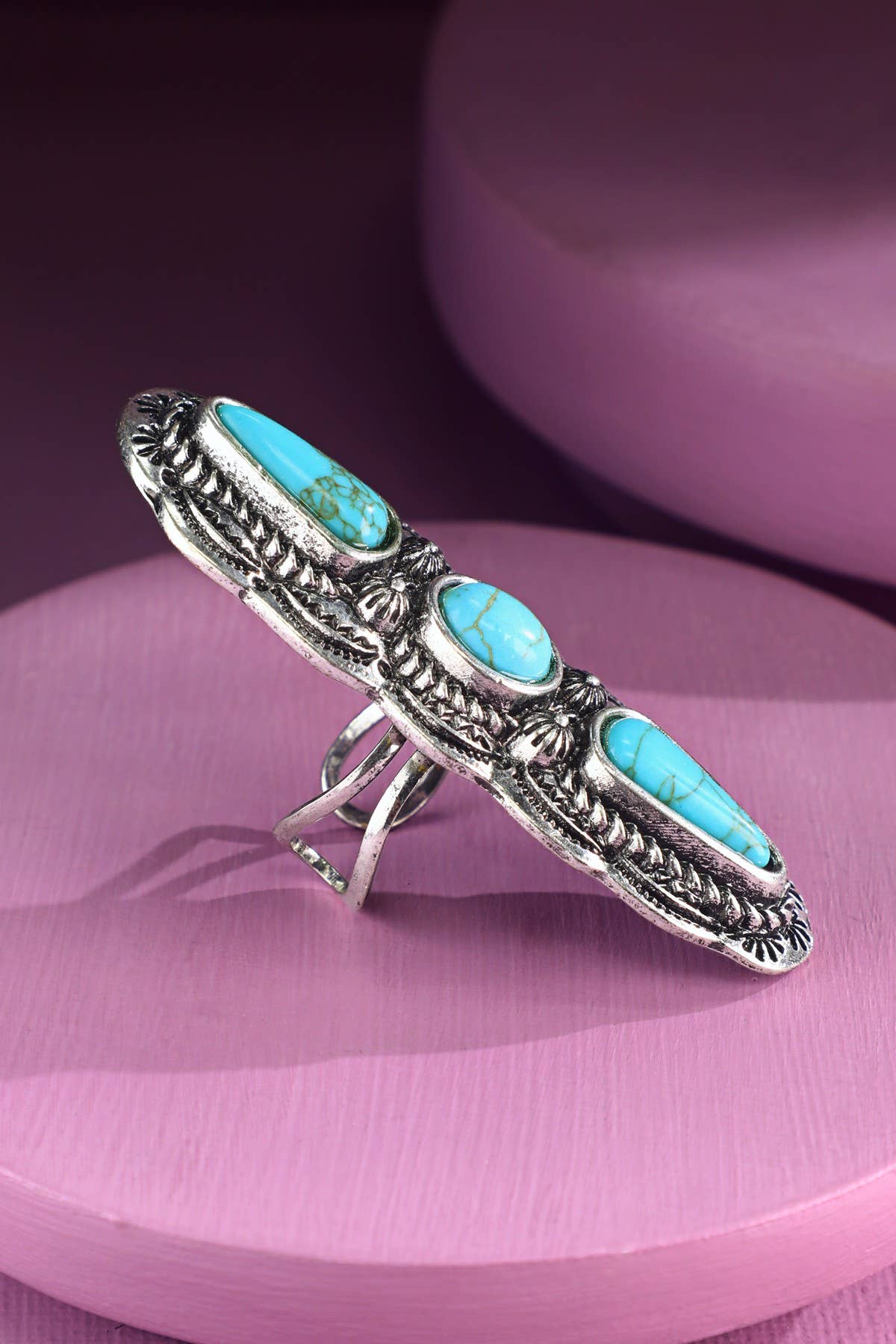 Western Turquoise Cuff Ring