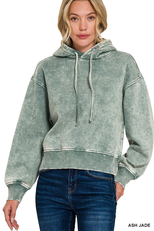 Ash Jade Acid Wash Hoodie