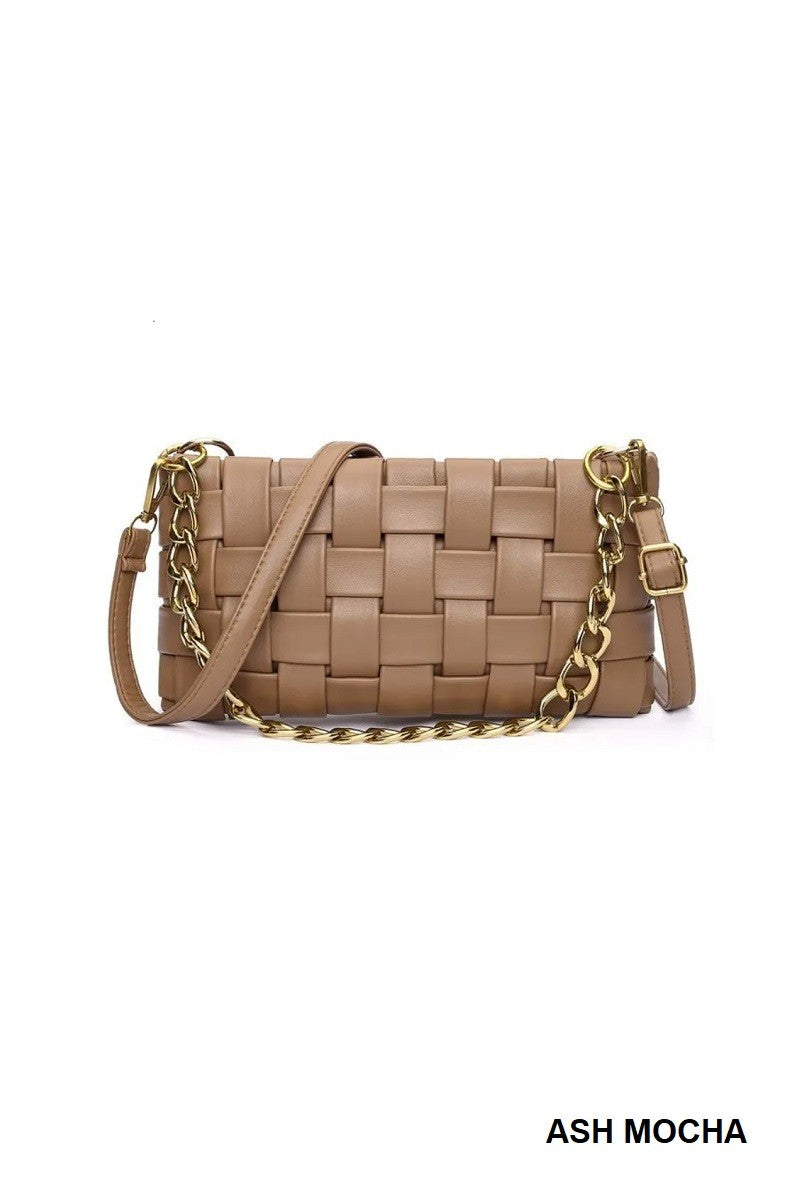 Ash Mocha Woven Shoulder Bag