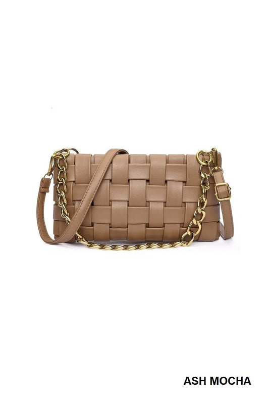 Ash Mocha Woven Shoulder Bag