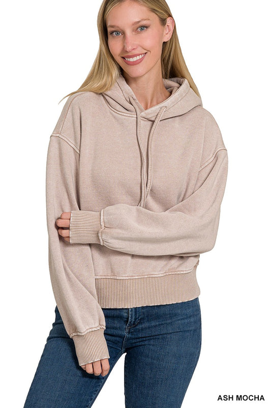 Ash Mocha Acid Wash Hoodie