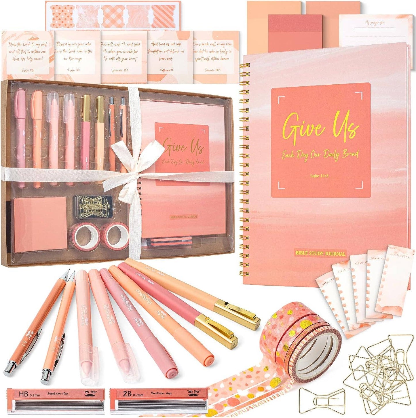 Pink Bible Journaling Kit, Bible Highlighters and Pens No