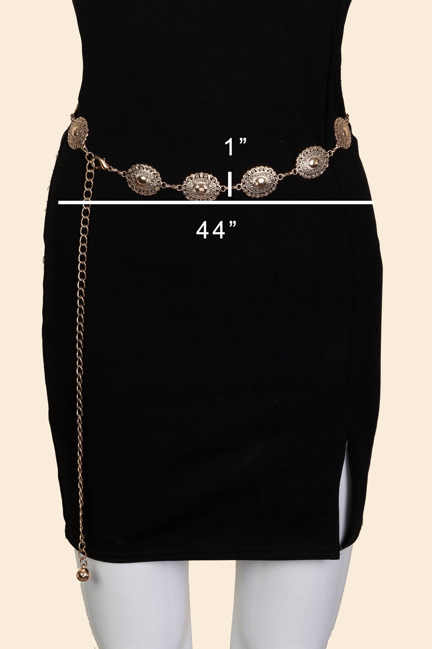 Ornate Oval Disc Chain Belt