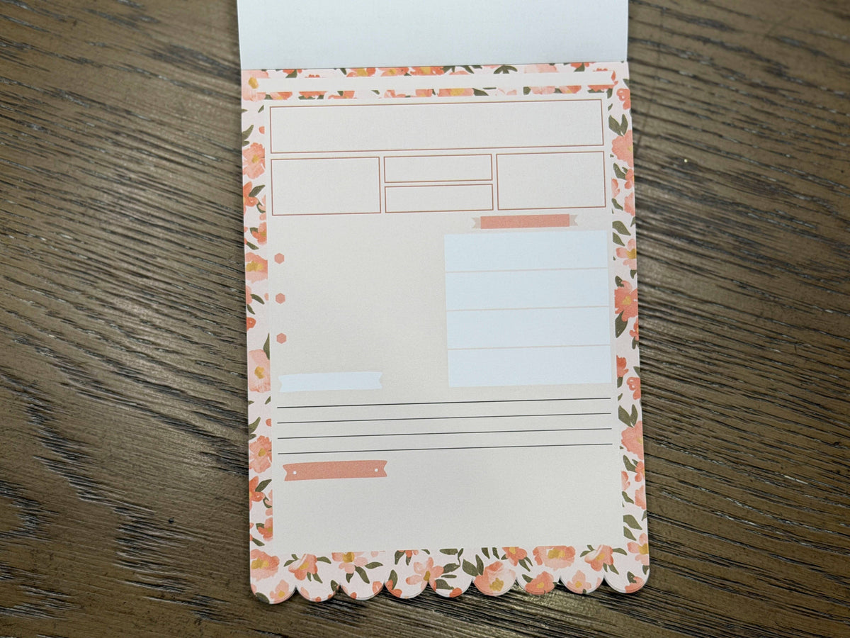 Peach Floral Bible Study Tip-In Notepad