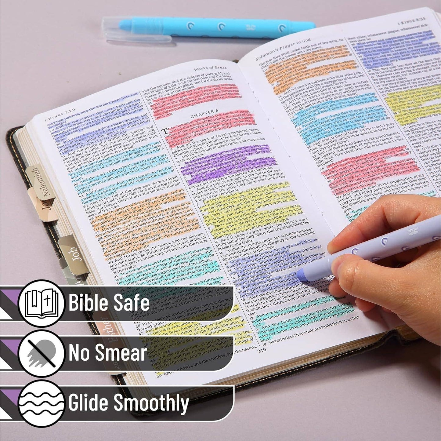 Bible Gel Highlighters 8 Pack No Bleed