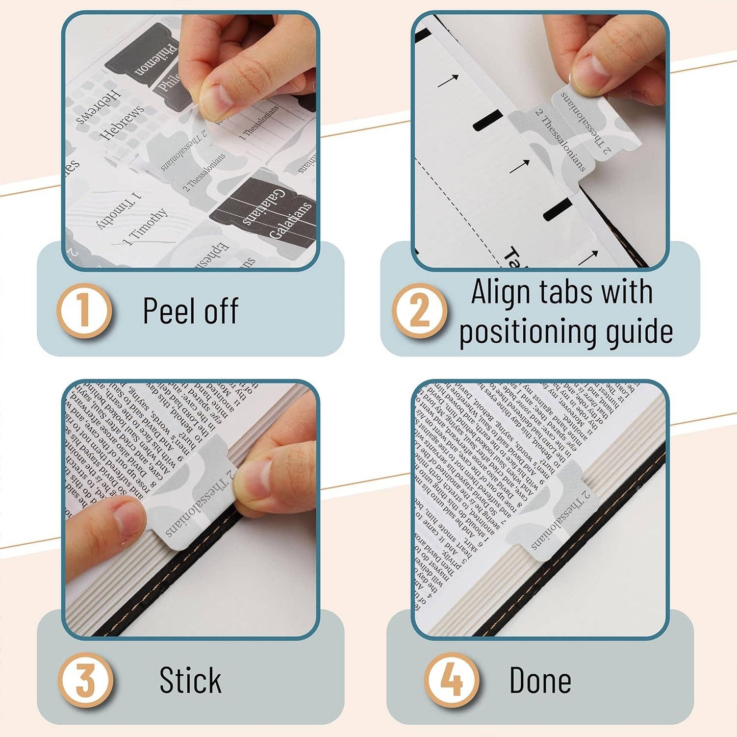 Mr. Pen Gray Bible Tabs - 75 Durable Labels