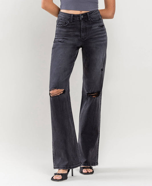 90'S Vintage Super High Rise Flare Jeas