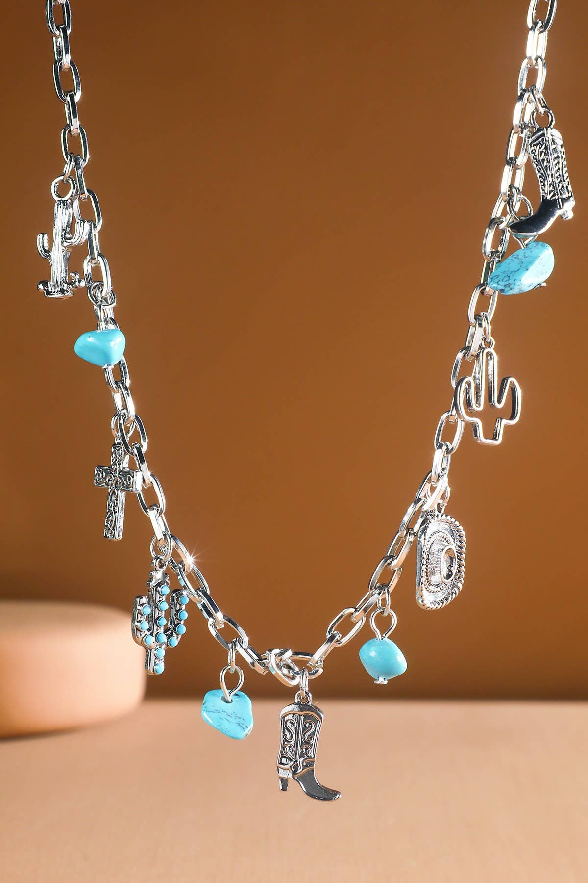 Western Silver Charm Necklace