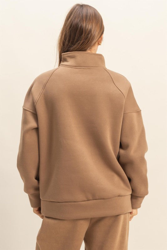 Brown Quarter Zip Pullover
