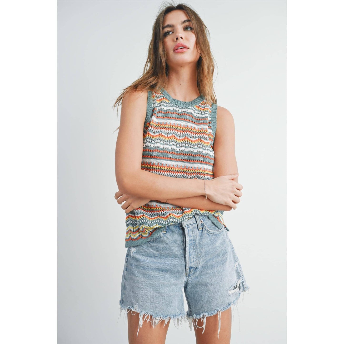 Geo Pattern Knit Top