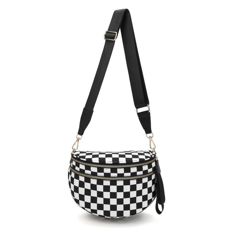 CHECKERED CROSSBODY BUM BAG