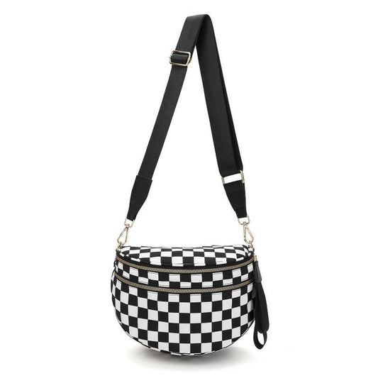 CHECKERED CROSSBODY BUM BAG