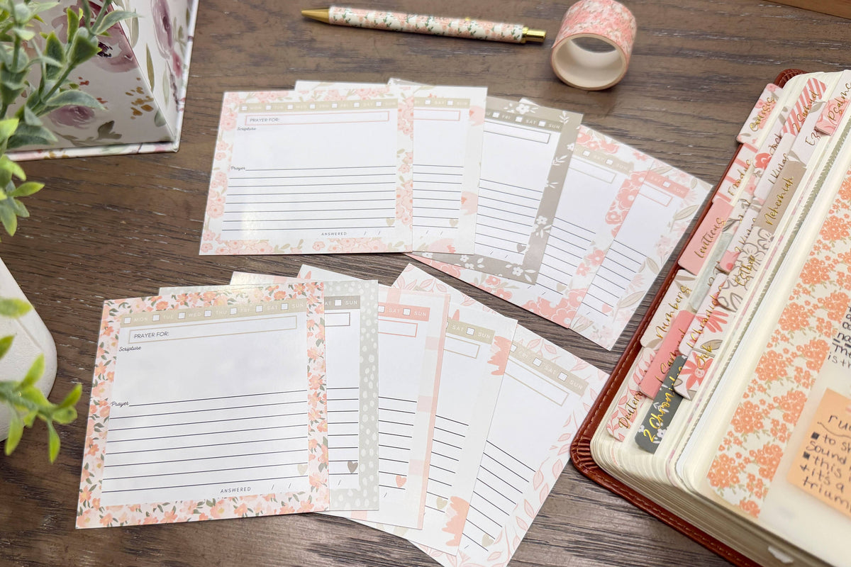Blank Prayer Cards | Peach Floral