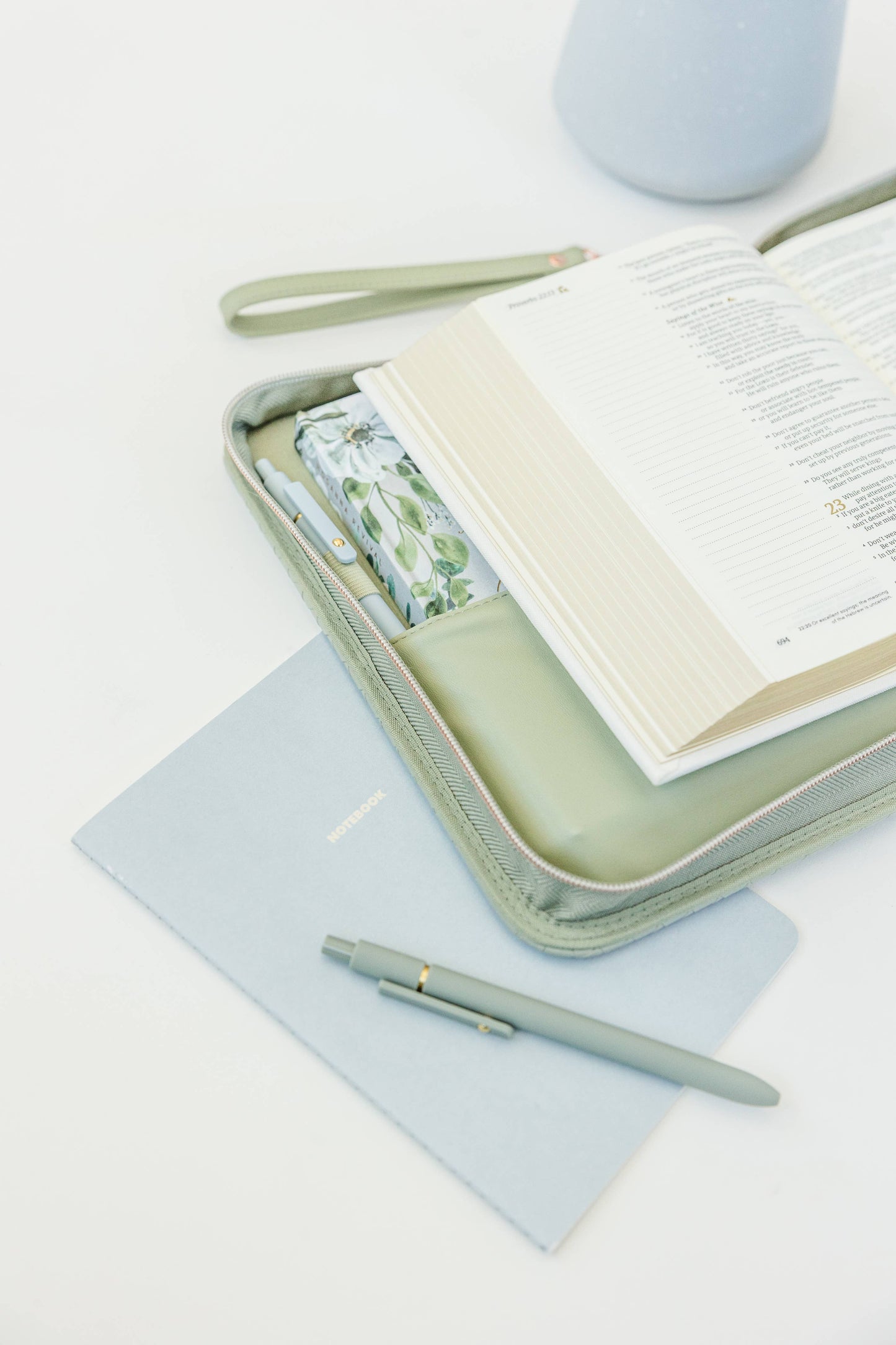 Crossbody Weave Bible Case: SAGE