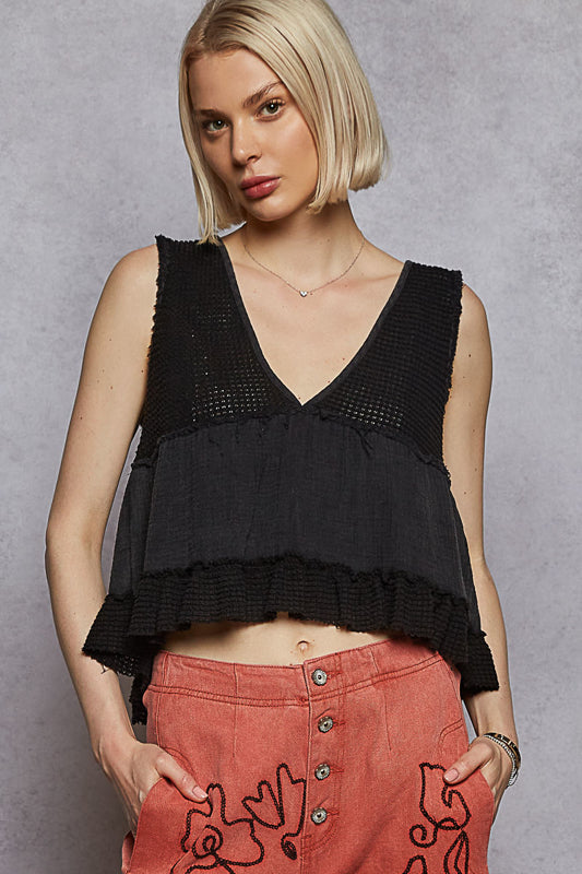 Black V Neck Tank