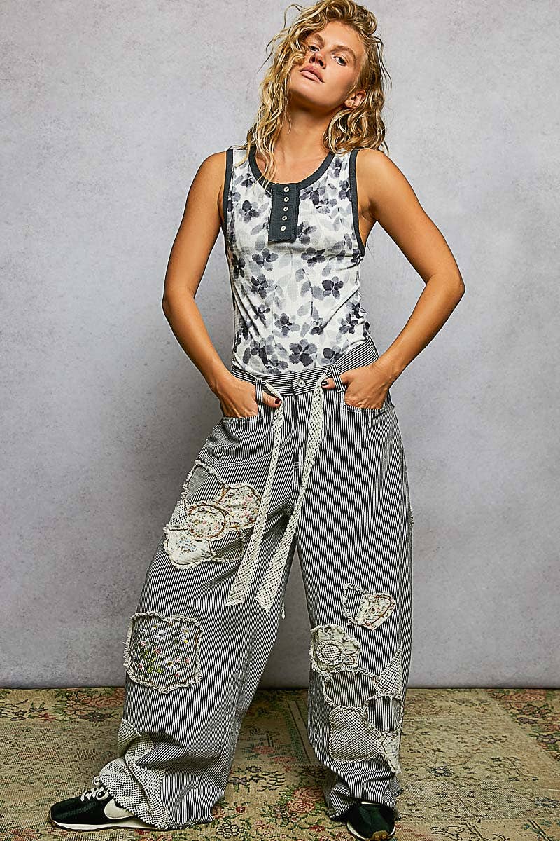 Ribbed Floral Knit Top