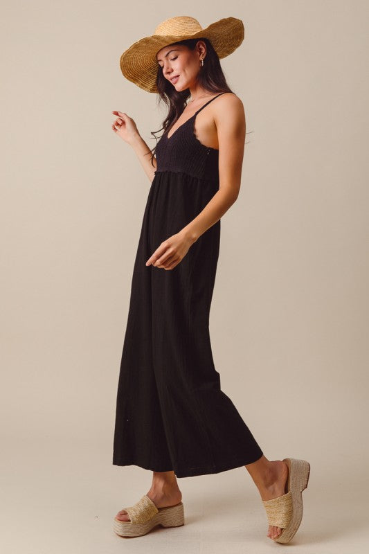 Black Macrame Jumpsuit