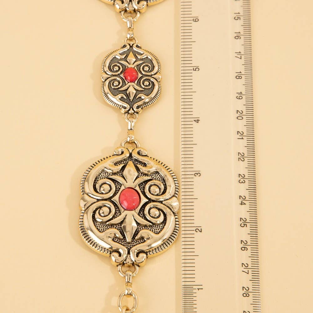 Ornate Western Concho Chain Belt