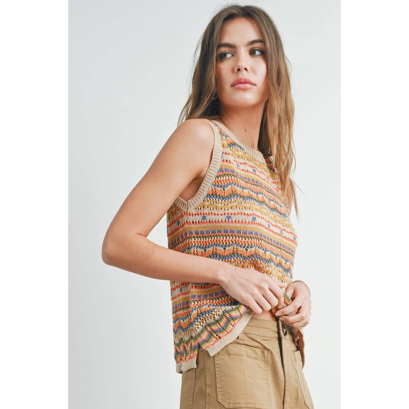 Geo Pattern Knit Top