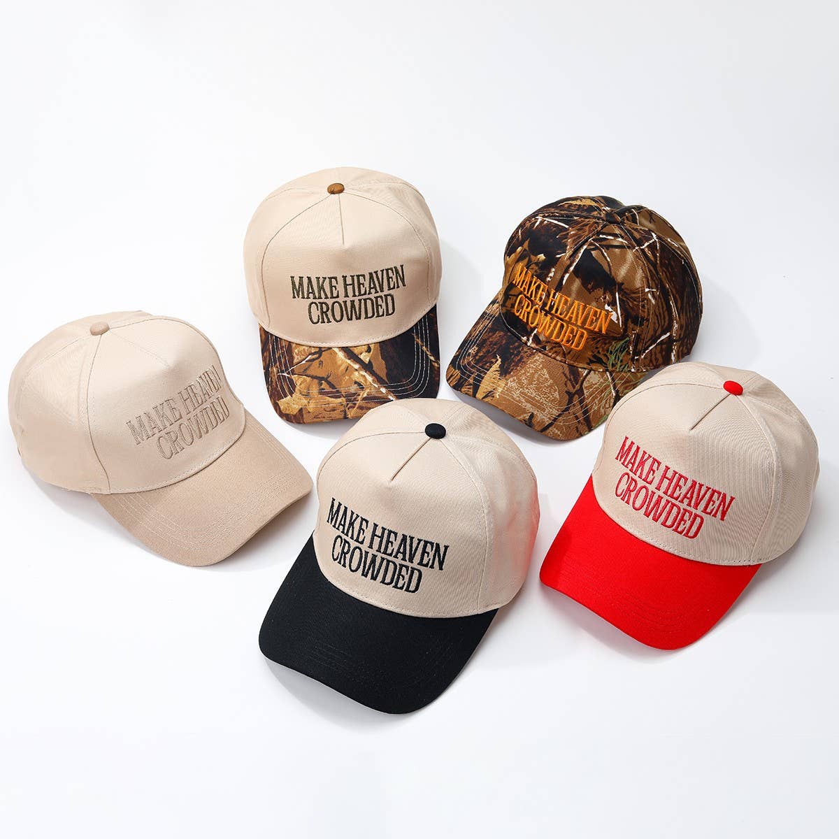 MAKE HEAVEN CROWDED BASEBALL CAP |Red