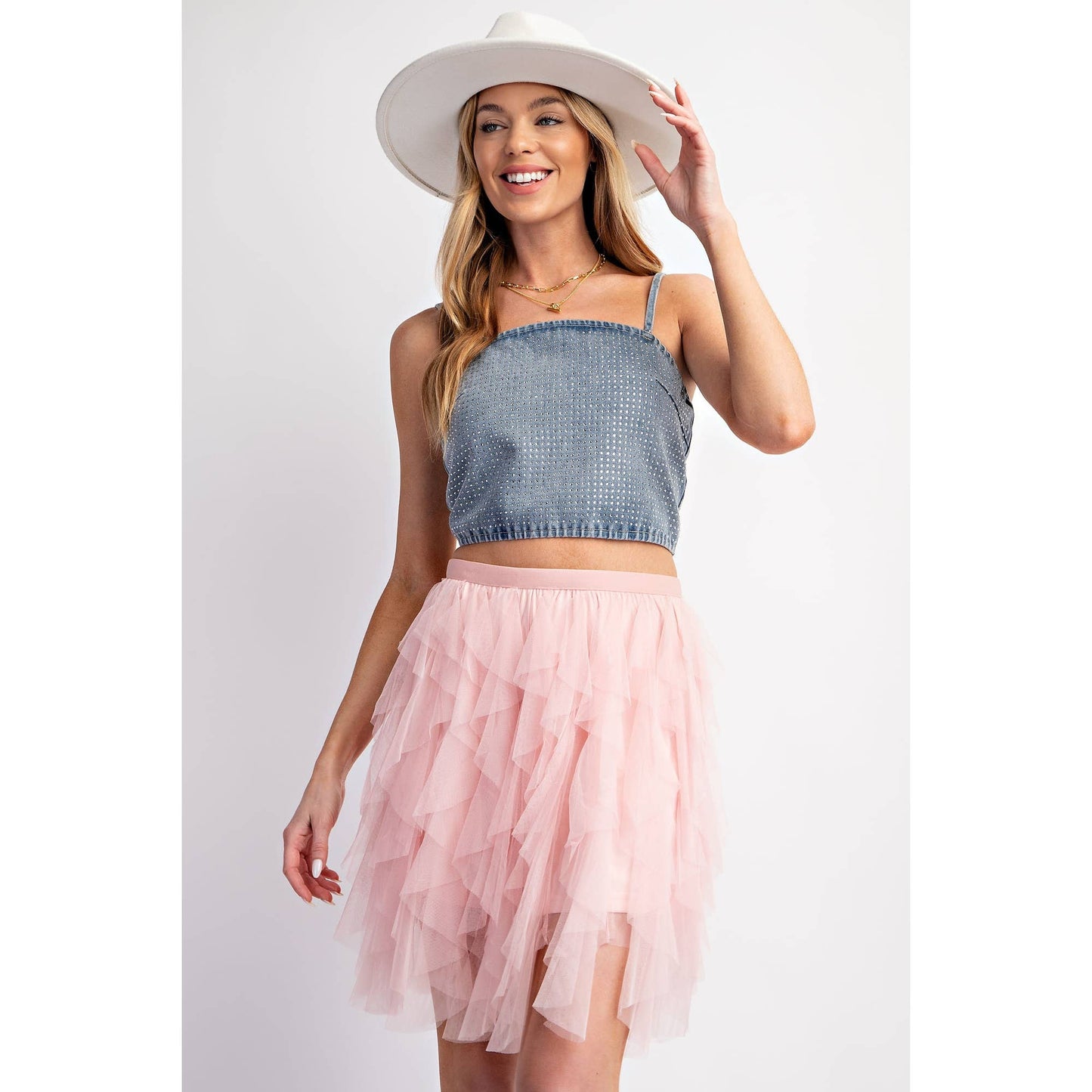 Tulle Mesh Layered Mini Skirt