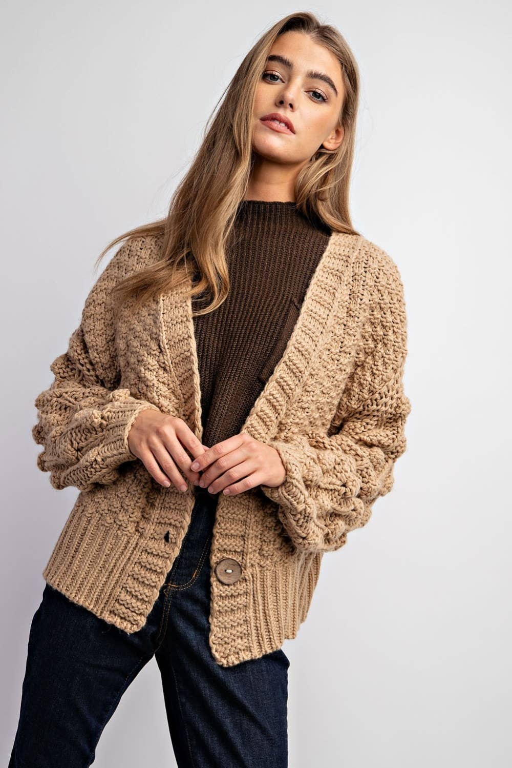 FLOWER KNITTING CARDIGAN