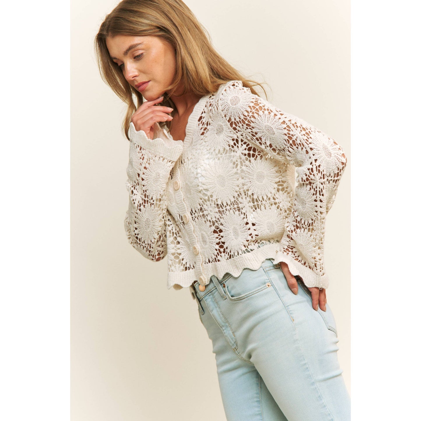 FLORAL CROCHET TOP