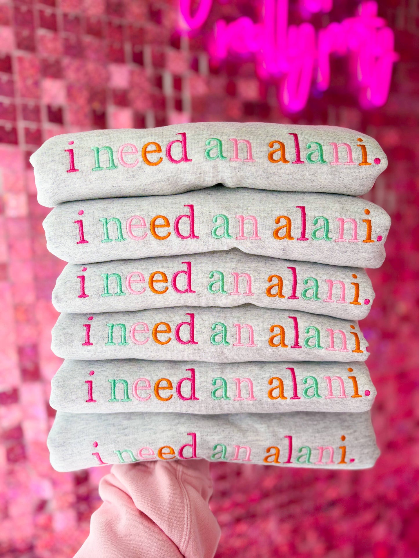 I need an alani Embroidered Crewneck