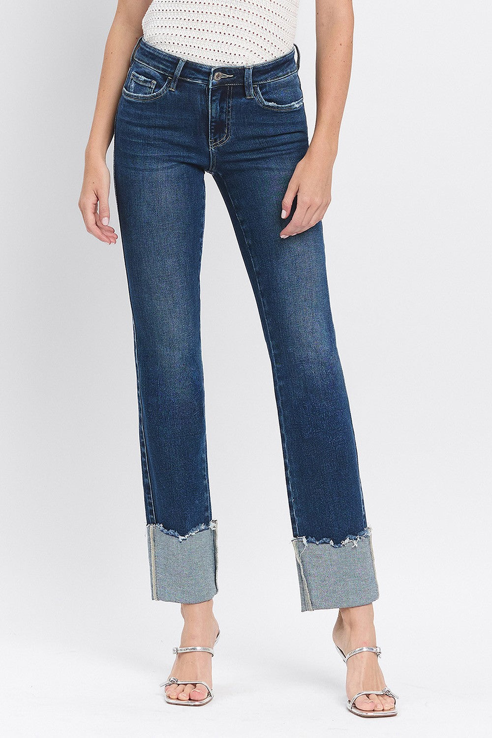 Dark Wash Cuffed Jean