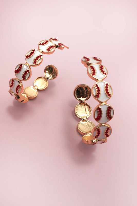 Gameday Baseball Hoop Earrings