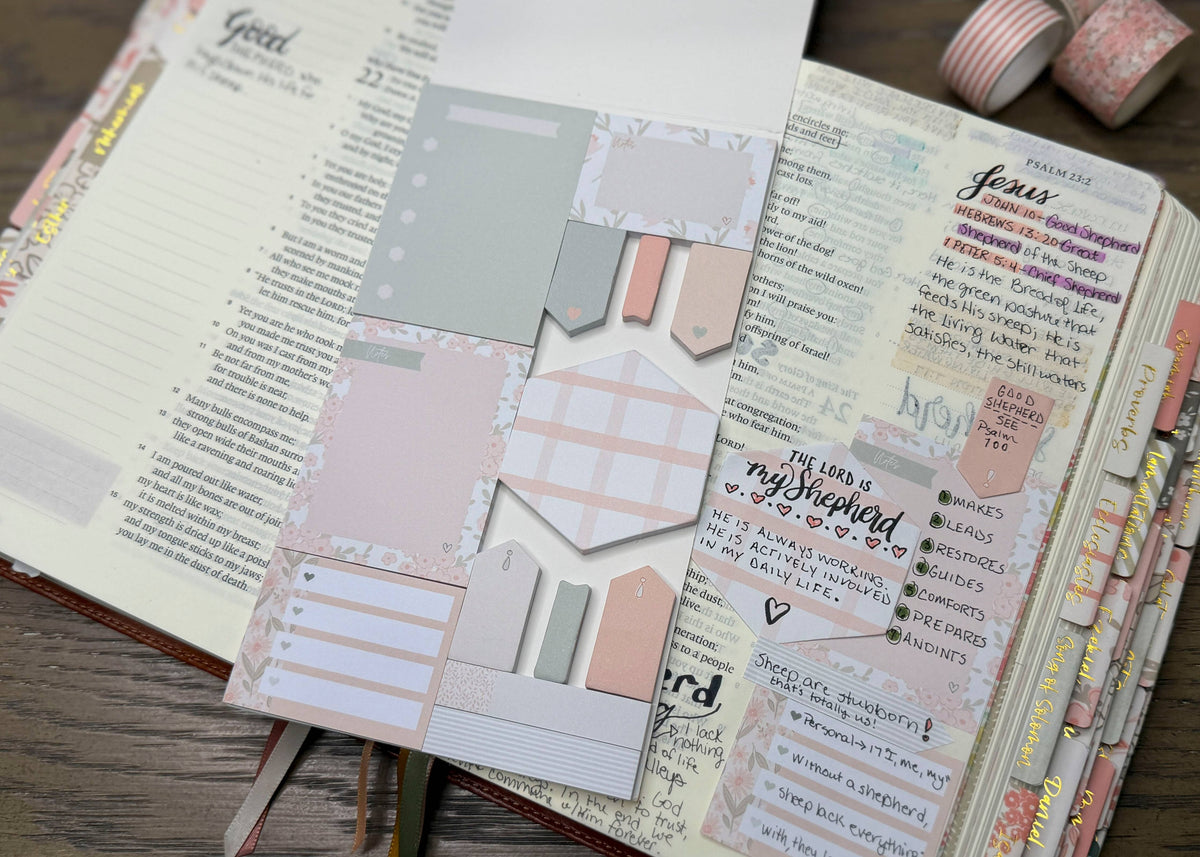 Selah Bible Study Sticky Notes | Peach Floral