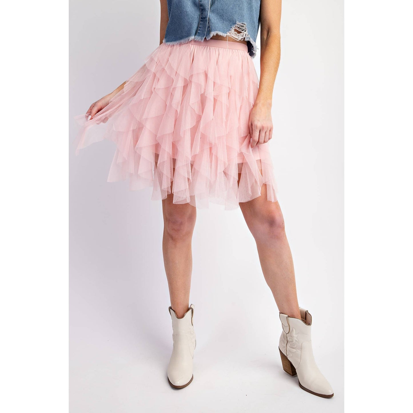 Tulle Mesh Layered Mini Skirt