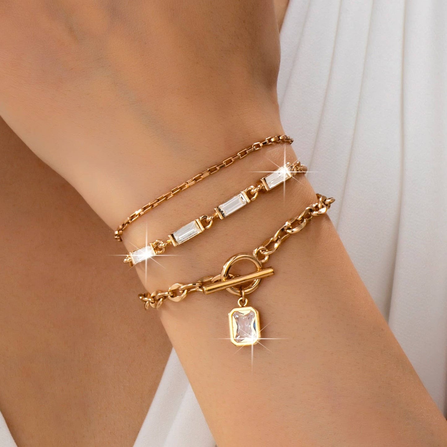Multi Baguette Crystals & Toggle Clasp