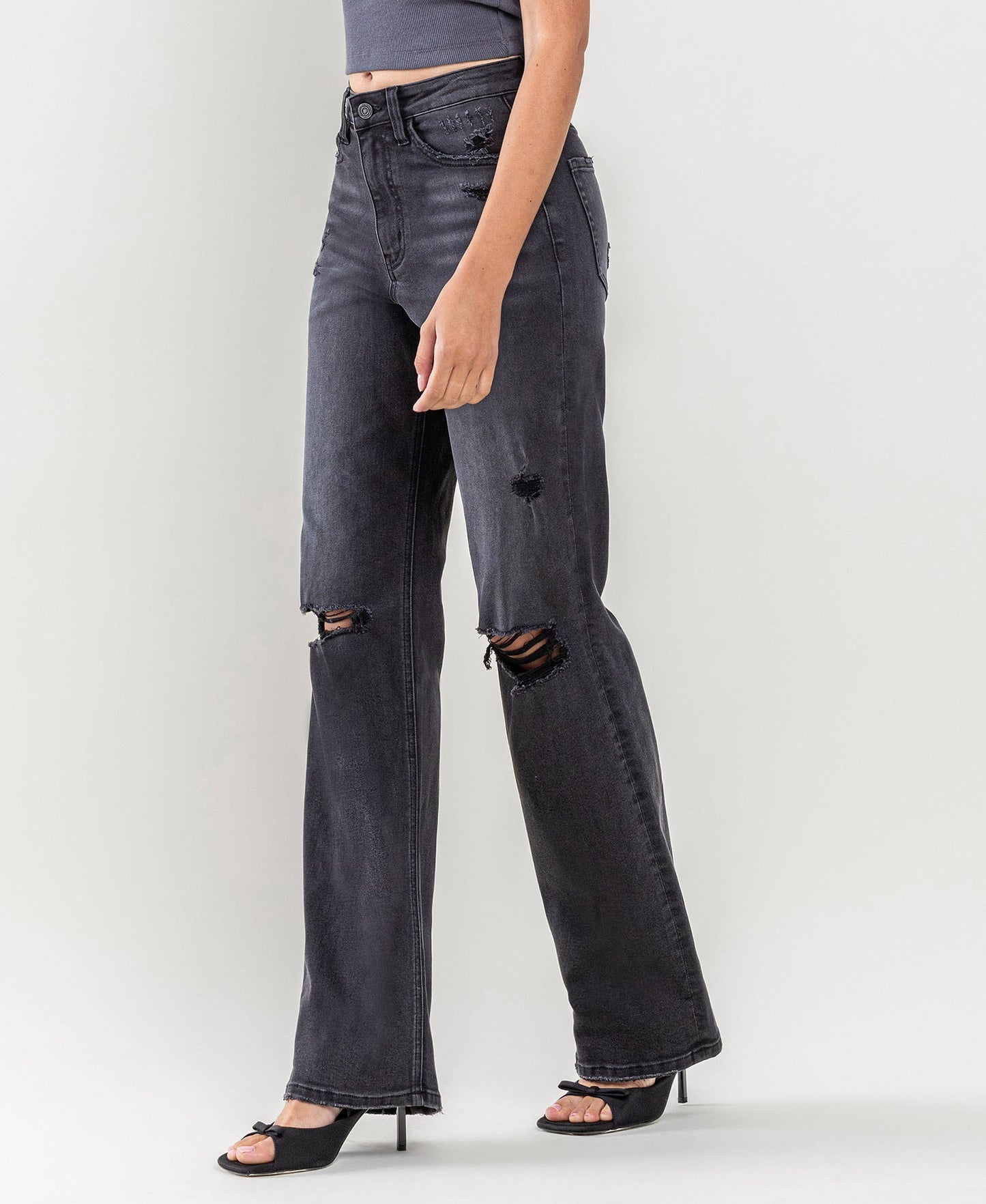 90'S Vintage Super High Rise Flare Jeas