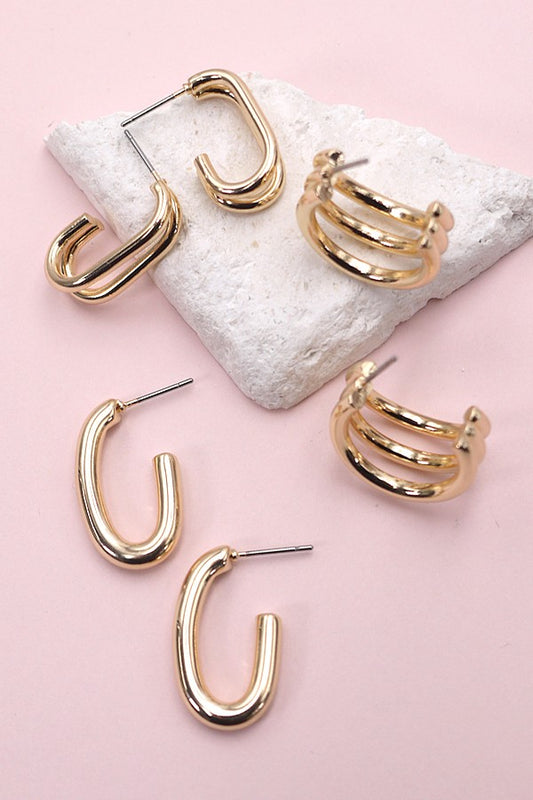 Double Row Trio Earring