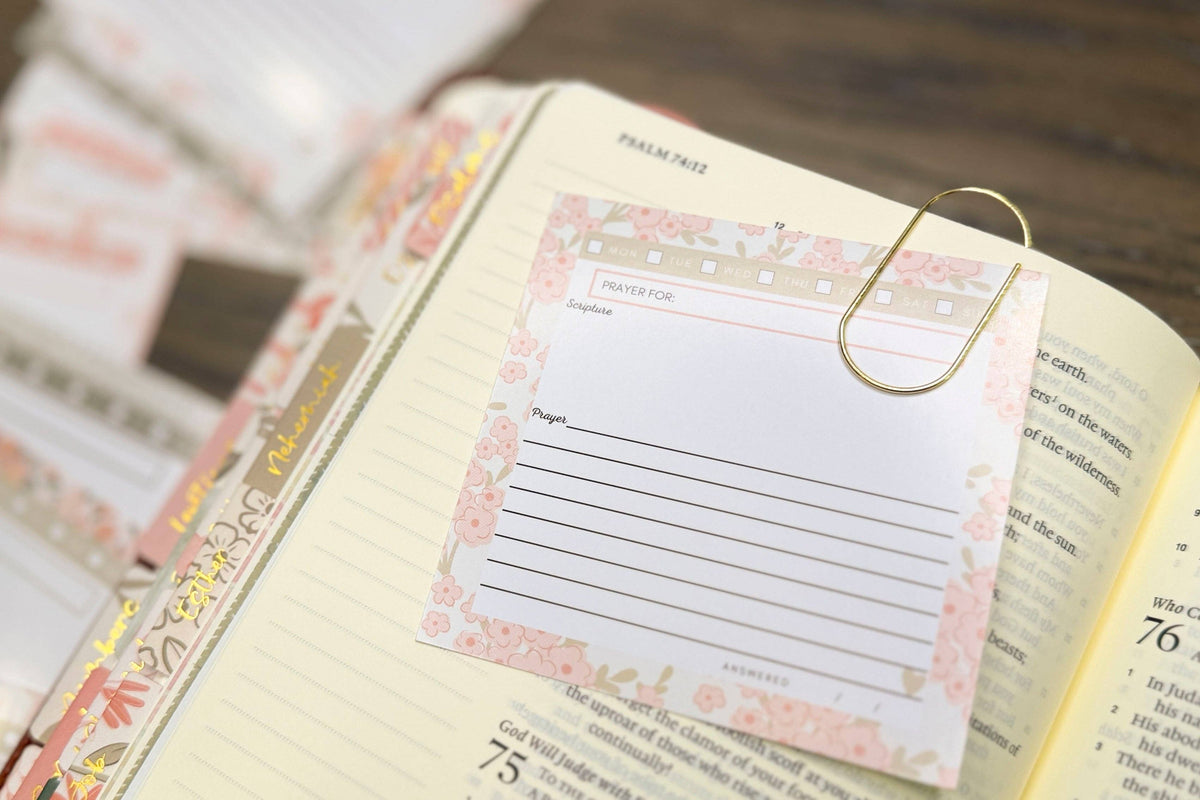 Blank Prayer Cards | Peach Floral